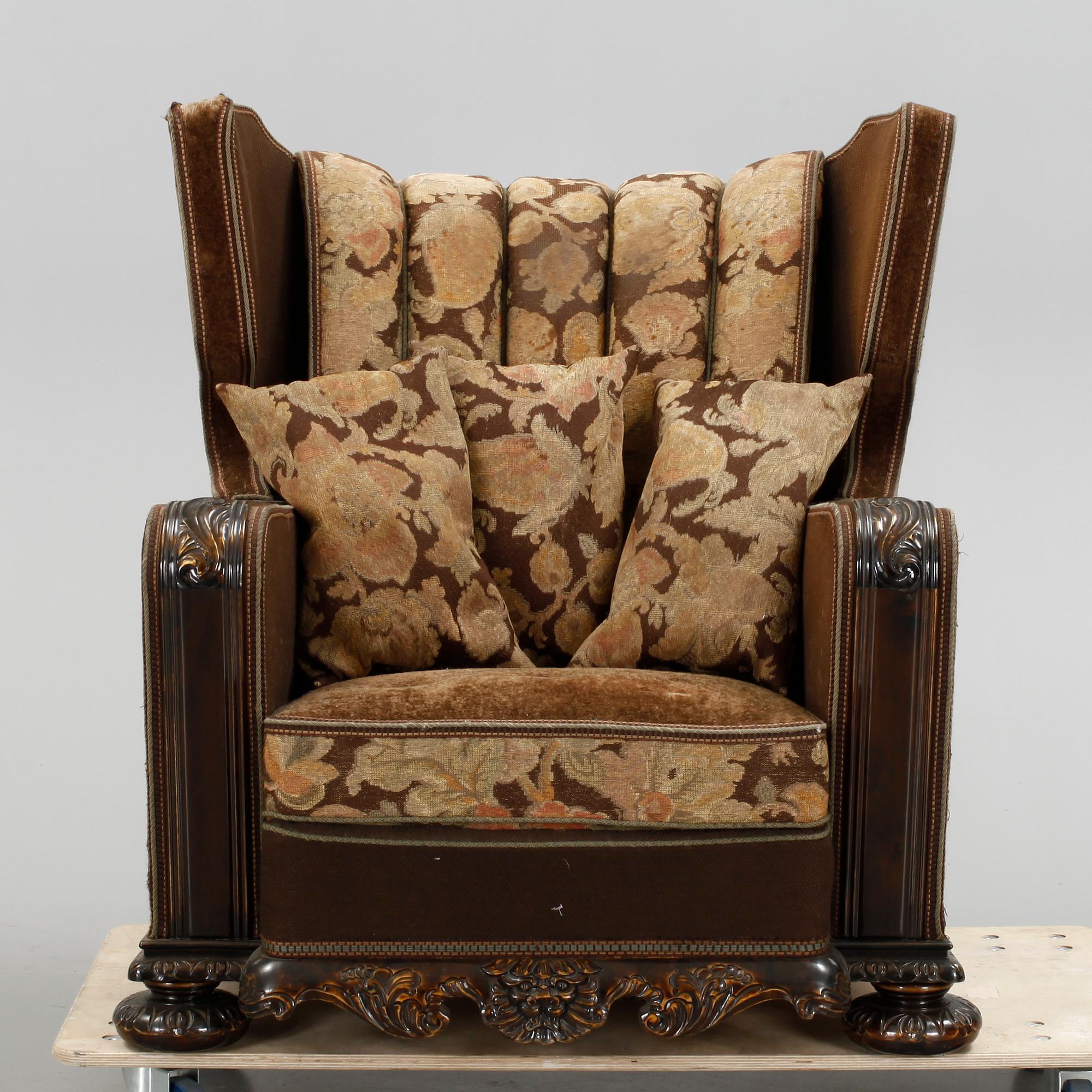 ÖRONLAPPSFÅTÖLJ, art déco, 1930/40-tal.