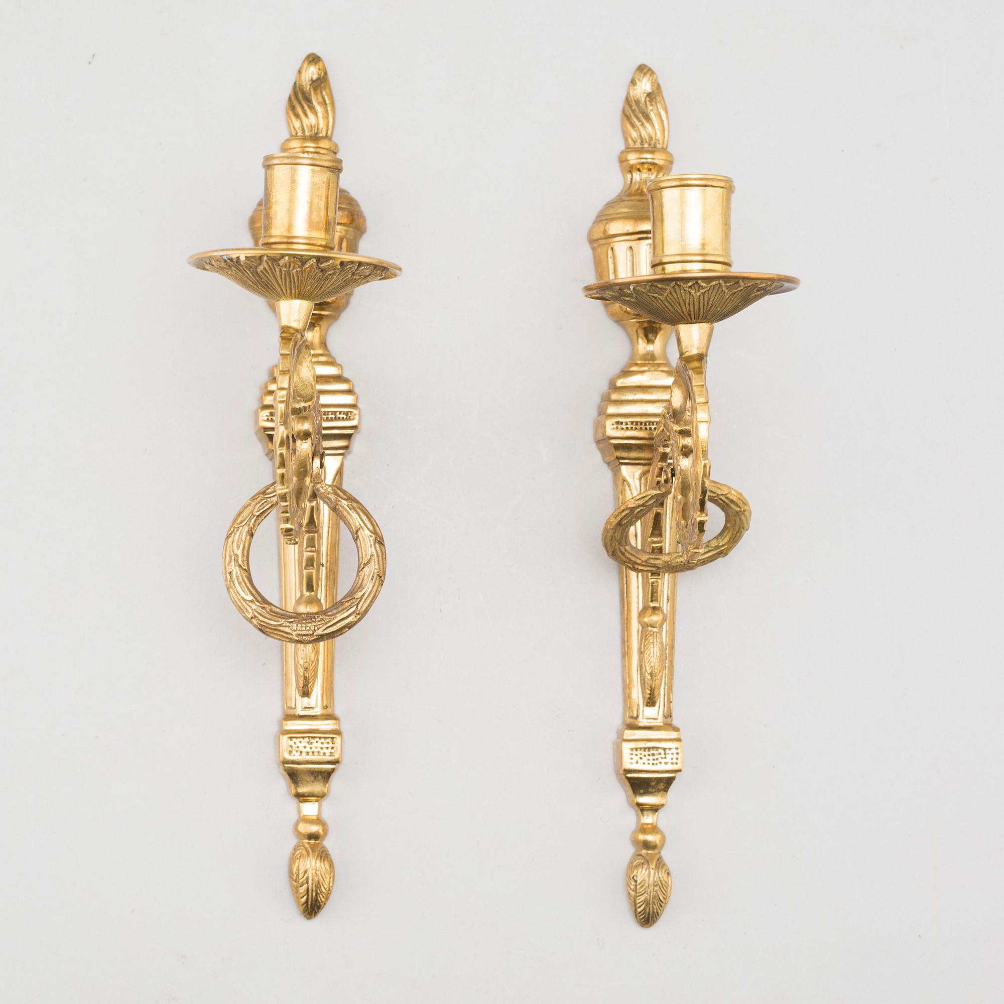 A pair of 'Törne' brass wall sconce from IKEA, 1990's.