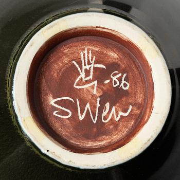 Sven Wejsfelt, a unique stoneware vase Gustavsberg, signed and dated 86.