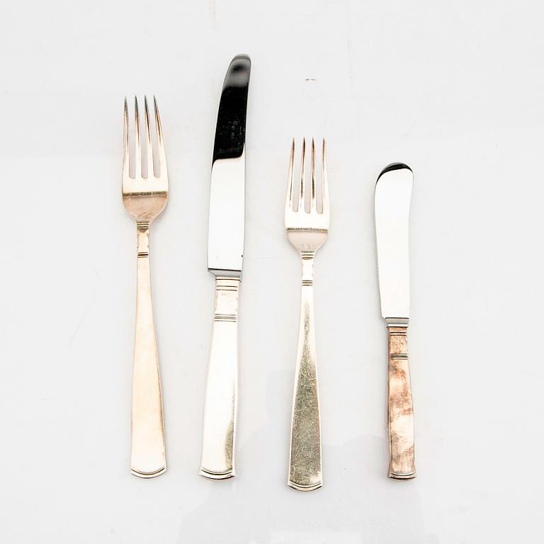 A Swedish 20th century set of 52 pcs of silver cutlery "Rosenholm" mark of J Ängman/GAB Stockholm 1960s ,