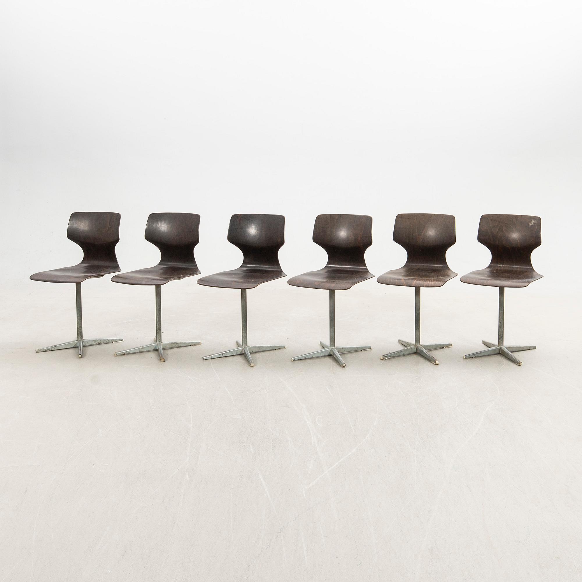 Chairs 6 pcs Pagholz Germany 1950s/60s.