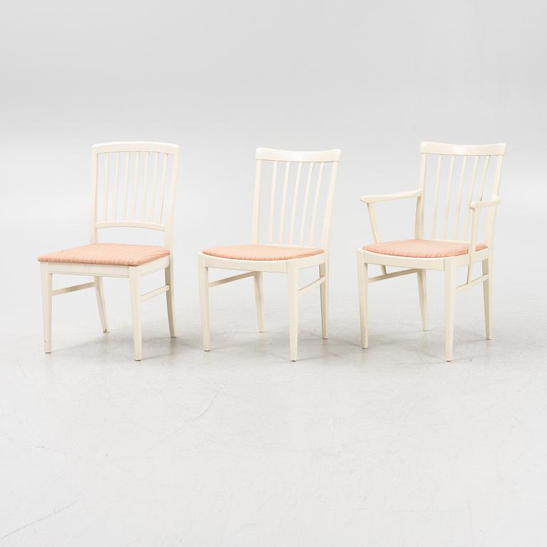 Carl Malmsten, two armchairs and six chairs, Bodafors, second part of the 20th Century.
