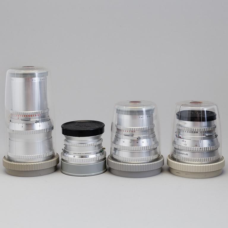 Hasselblad 500/C Camera no TI54816 with from 1964 with five lenses inluding a chrome S-Planar 1:5:6 f=120.