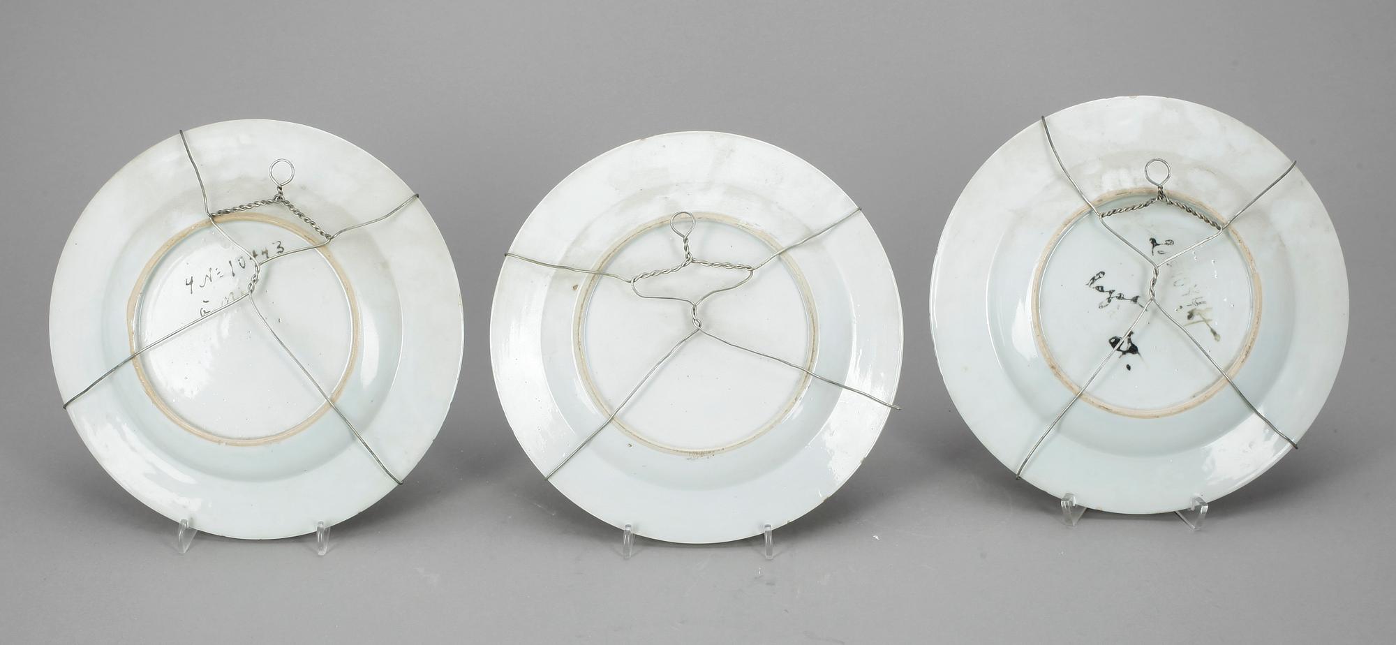 TALLRIKAR, 3st, porslin, Kina, Qianlong 1736-1795.