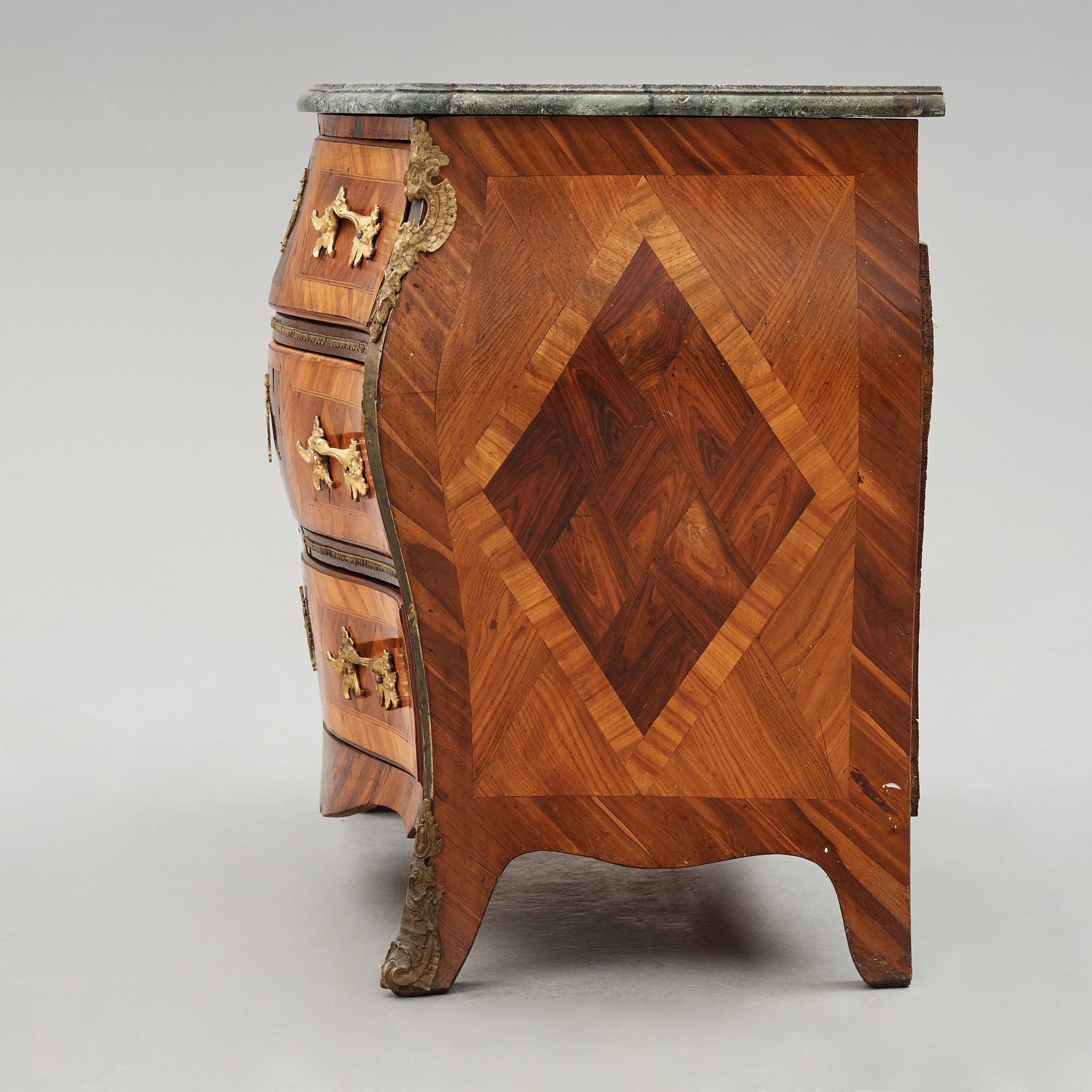 A Swedish Rococo 18th century commode presumably by Gustaf Foltiern (master in Stockholm 1771-1804).