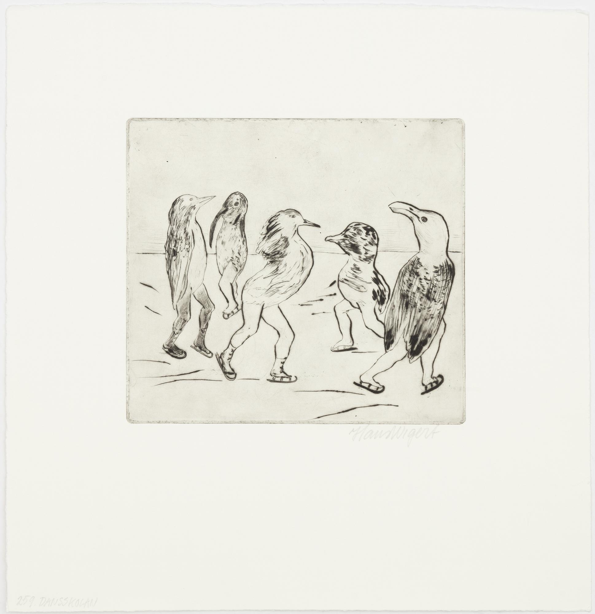Hans Wigert, Etsning, "Dansskolan".