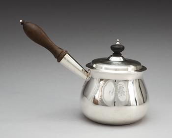 An English 18th century silver brandy-pan, probably of William Burch, London 1794.