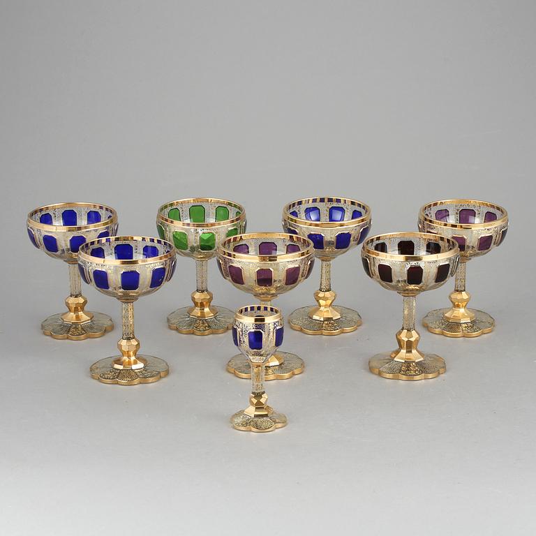 CHAMPAGNEKUPOR, 7 + 1, glas, Italien, 1800-talets slut.