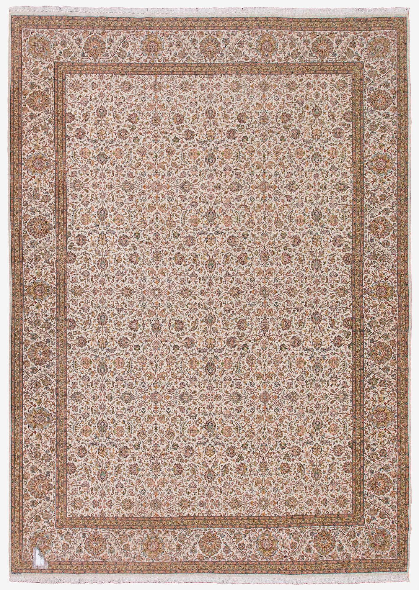 Matta, Kashmir, silkkiä, noin 312 x 425 cm.