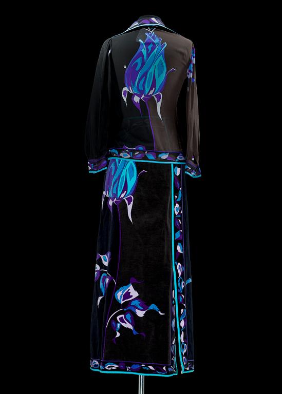 EMILIO PUCCI, långkjol samt blus.
