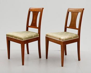 KARMSTOLAR OCH STOLAR, 6 delar, empirestil, 1900-talets första hälft.