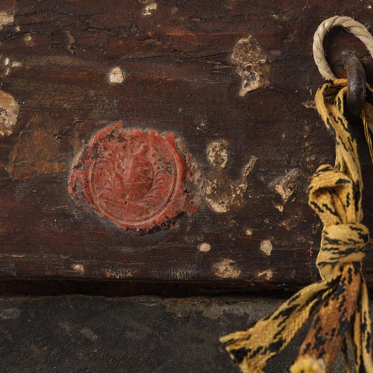 A two-branch giltwood rococo girandole mirror, Stockholm, later part 18th century.