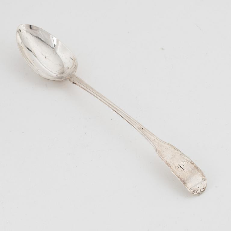 A silver fiddle-pattern basting spoon, mark of William Eley, William Fearn & William Chawner, London 1812.