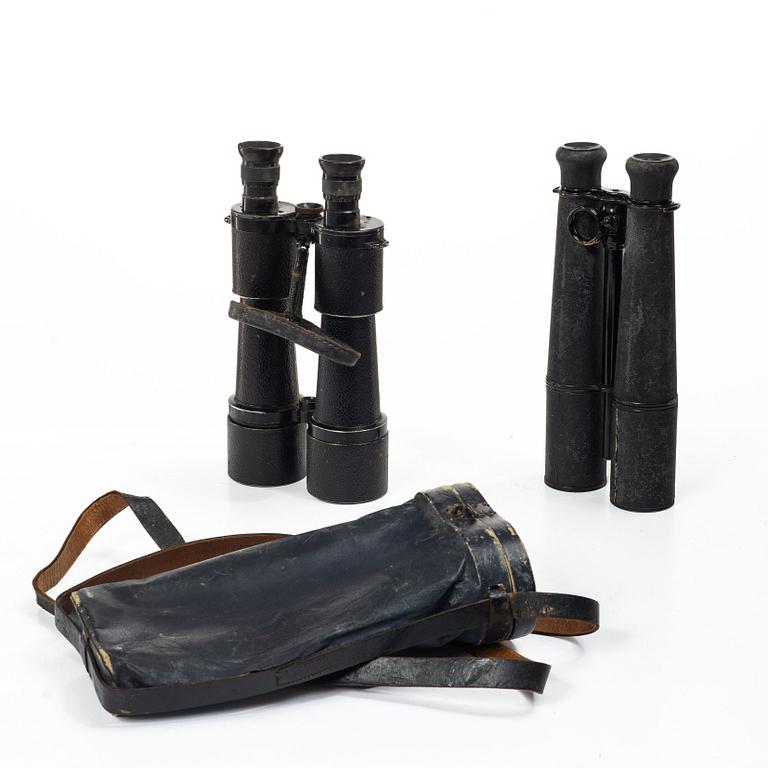 Kikare 2 st, Carl Zeiss Jena DE 10x50 samt en fransk 1800-talskikare.