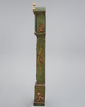 A longcase clock by B Shuckforth (1754- 1760).