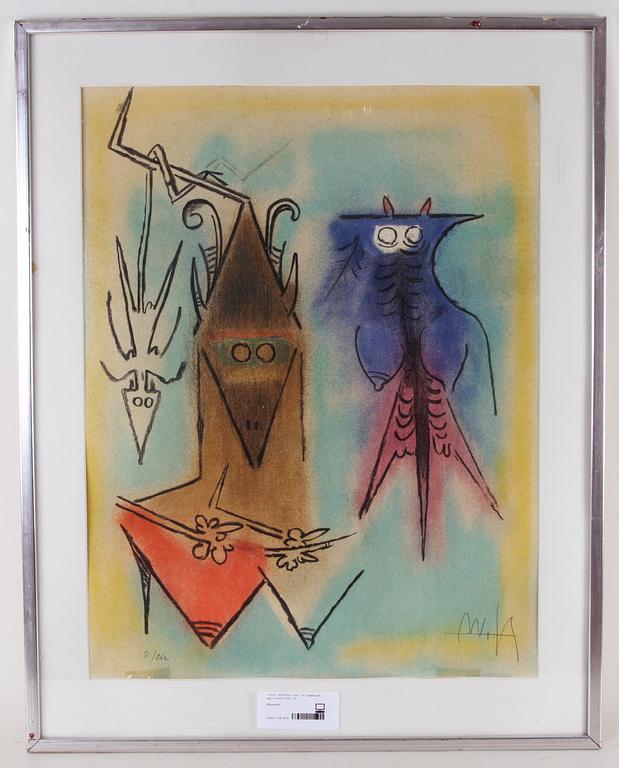 WILFREDO LAM, 2 st, färglitografi, sign o numr 51/262.