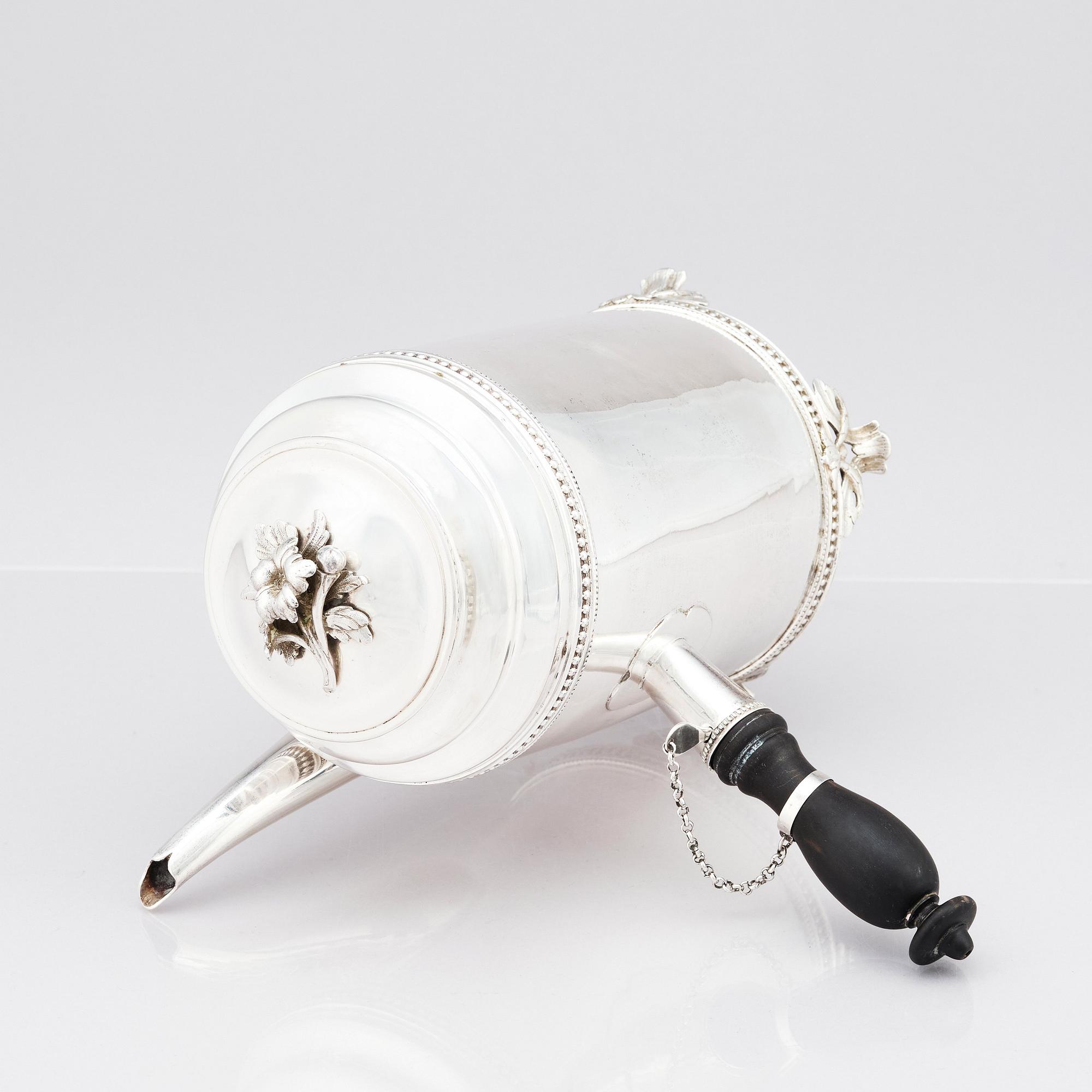 Erik Enander, kaffekanna, silver, Uppsala 1788. Gustaviansk.