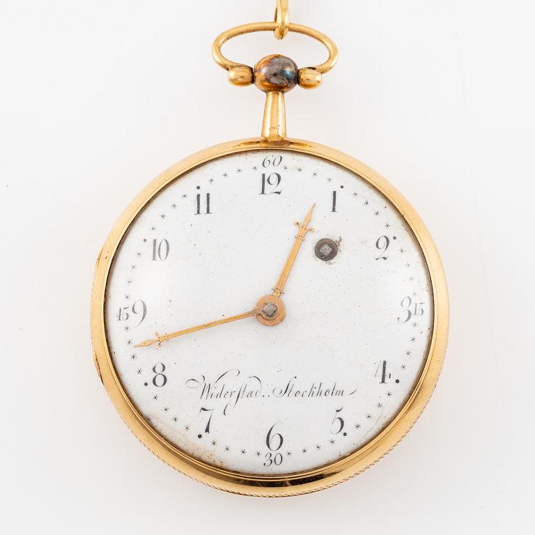 An 18k gold pocket watch by J. Widerstad (watchmaker in Stockholm 1785-1834).