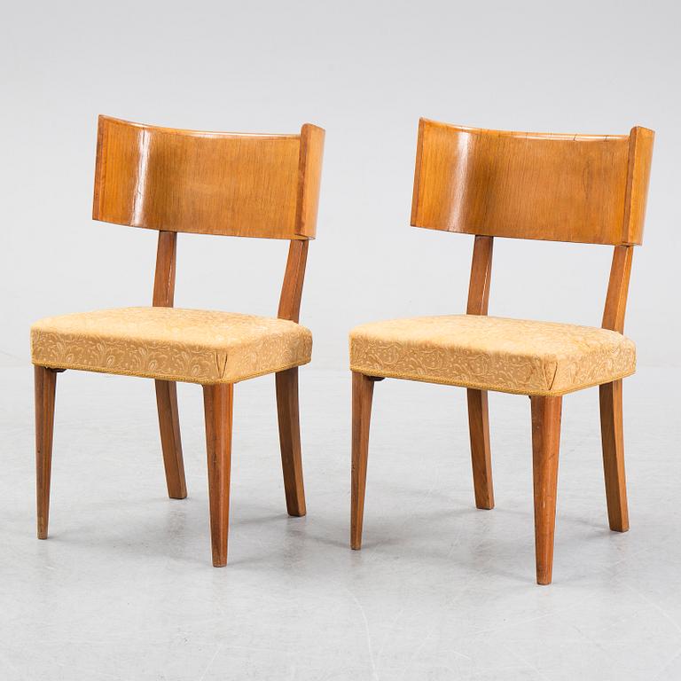 A pair of Swedish Grace klismos chairs, 1930's.