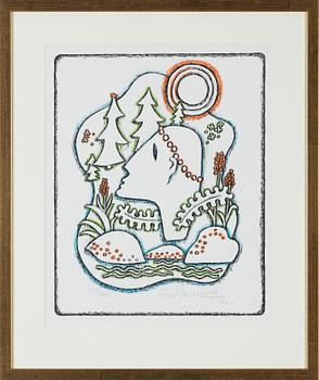 Sigvard Bernadotte, färglitografi, 1982, signerad 177/360.