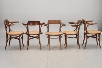 KARMSTOLAR, 3+2. Thonet-typ. 1900-talets första hälft.