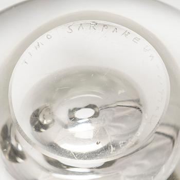 Timo Sarpaneva, Three glass objects "Heart". signed Timo Sarpaneva.