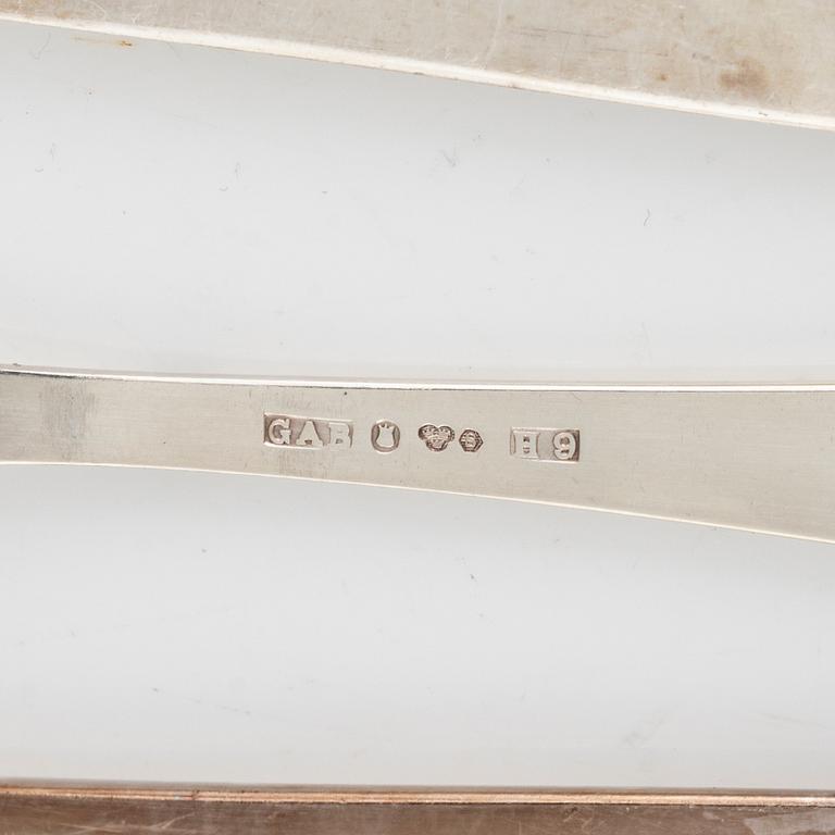 Jacob Ängman, bestickuppsättning, 61 delar, silver, "Rosenholm", GAB, Stockholm, 1960-61.