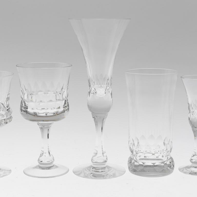 A 98-piece Swedish crystal stemware service "Prince" design Göran Wärff for Kosta.