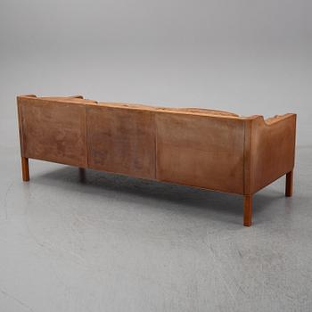 Børge Mogensen, a model 210 leather upholstered sofa for Frederica Stolefabrik.