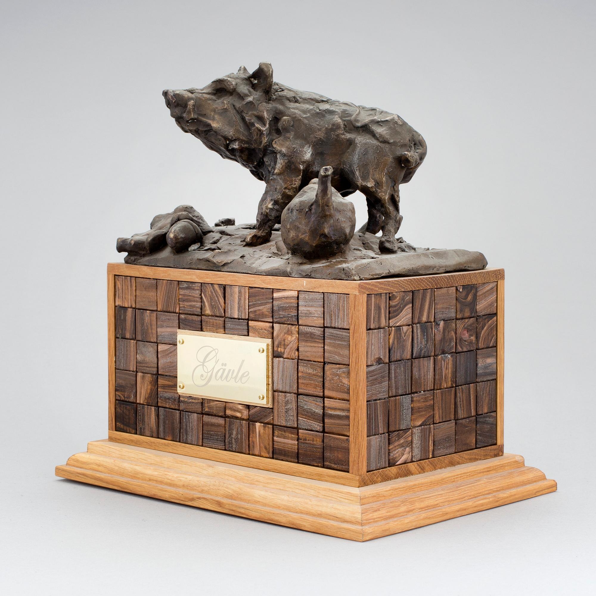 ERNST BILLGREN, skulptur, "Gävle", unikat, ur serien 100 orter, brons, signerad på plakett.