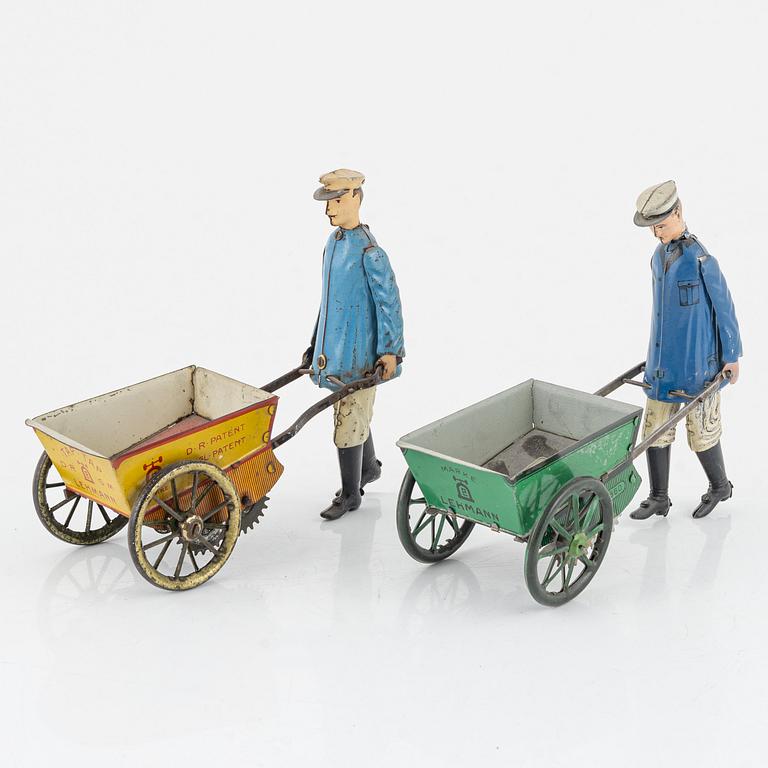 Lehmann, two 'Tap Tap' tin toys, Germany early 20th century.