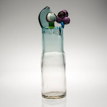 OIVA TOIKKA, GLASSKULPTUR. Pompom vas. Sign. Oiva Toikka Nuutajärvi Notsjö, sent 1960-tal.