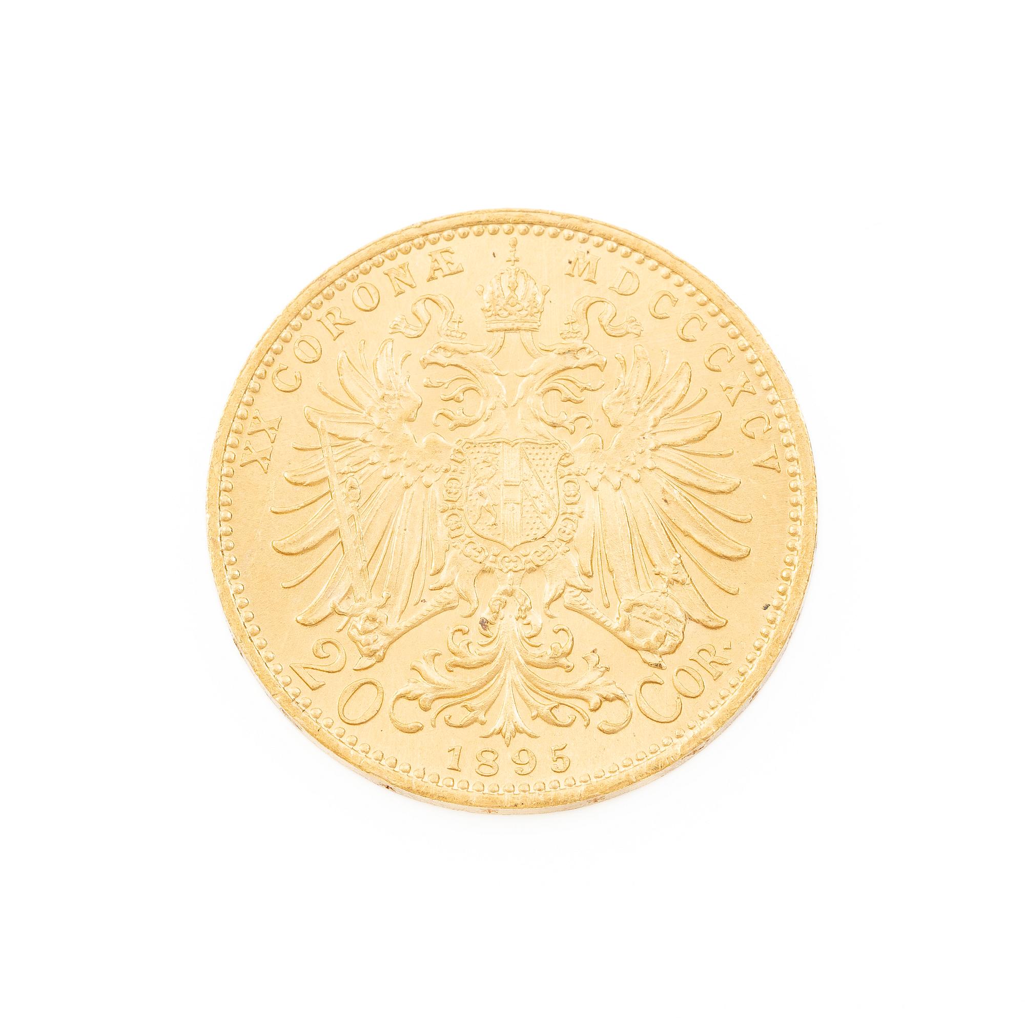 Guldmynt, Österrike-Ungern, 20 Corona, 1895.