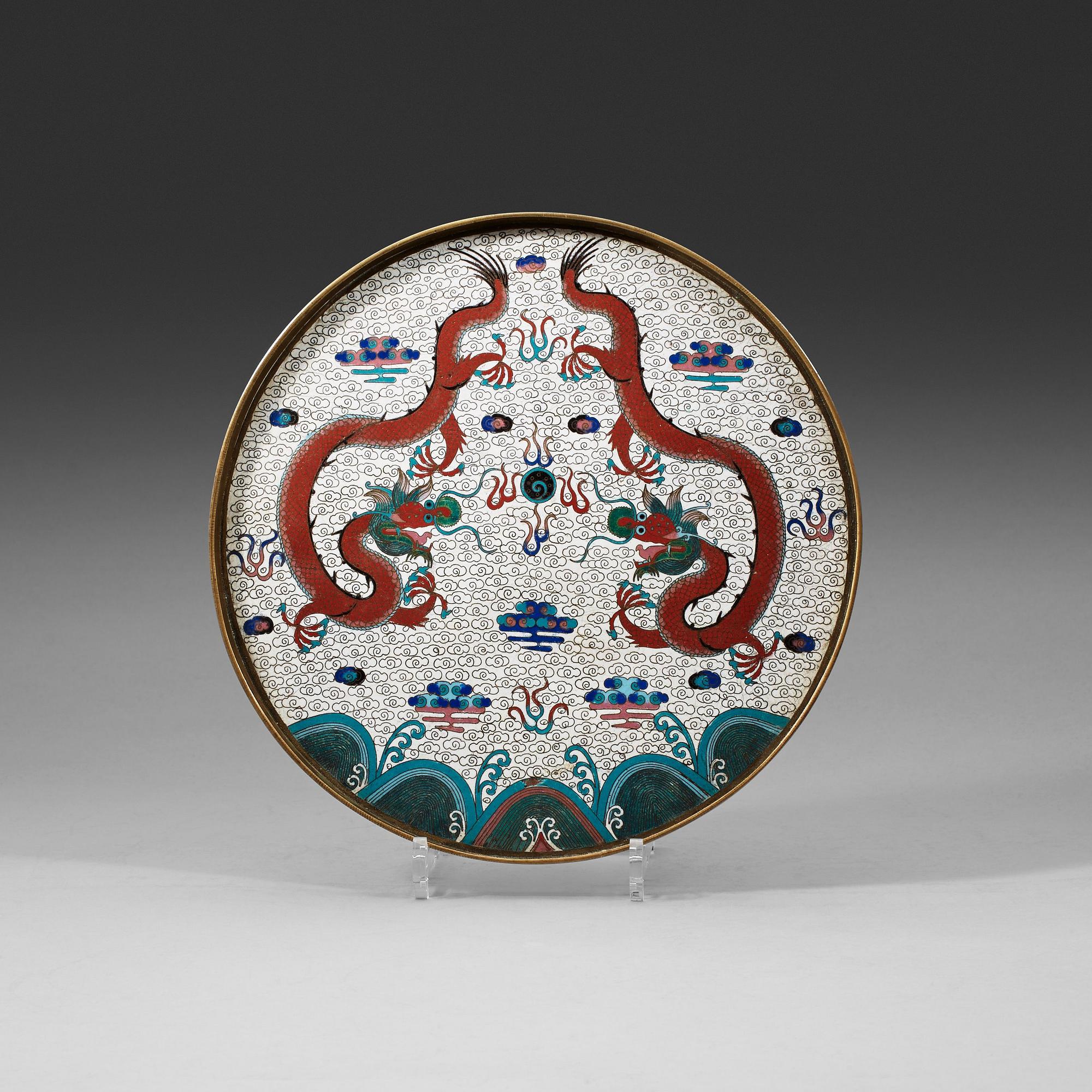 A cloisonné tray, Qing dynasty (1644-1912).