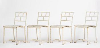 Carl Hörvik, a garden furniture set, a table and four chairs, possibly produced by Thulins vagnfabrik, Skillingaryd, Sweden.