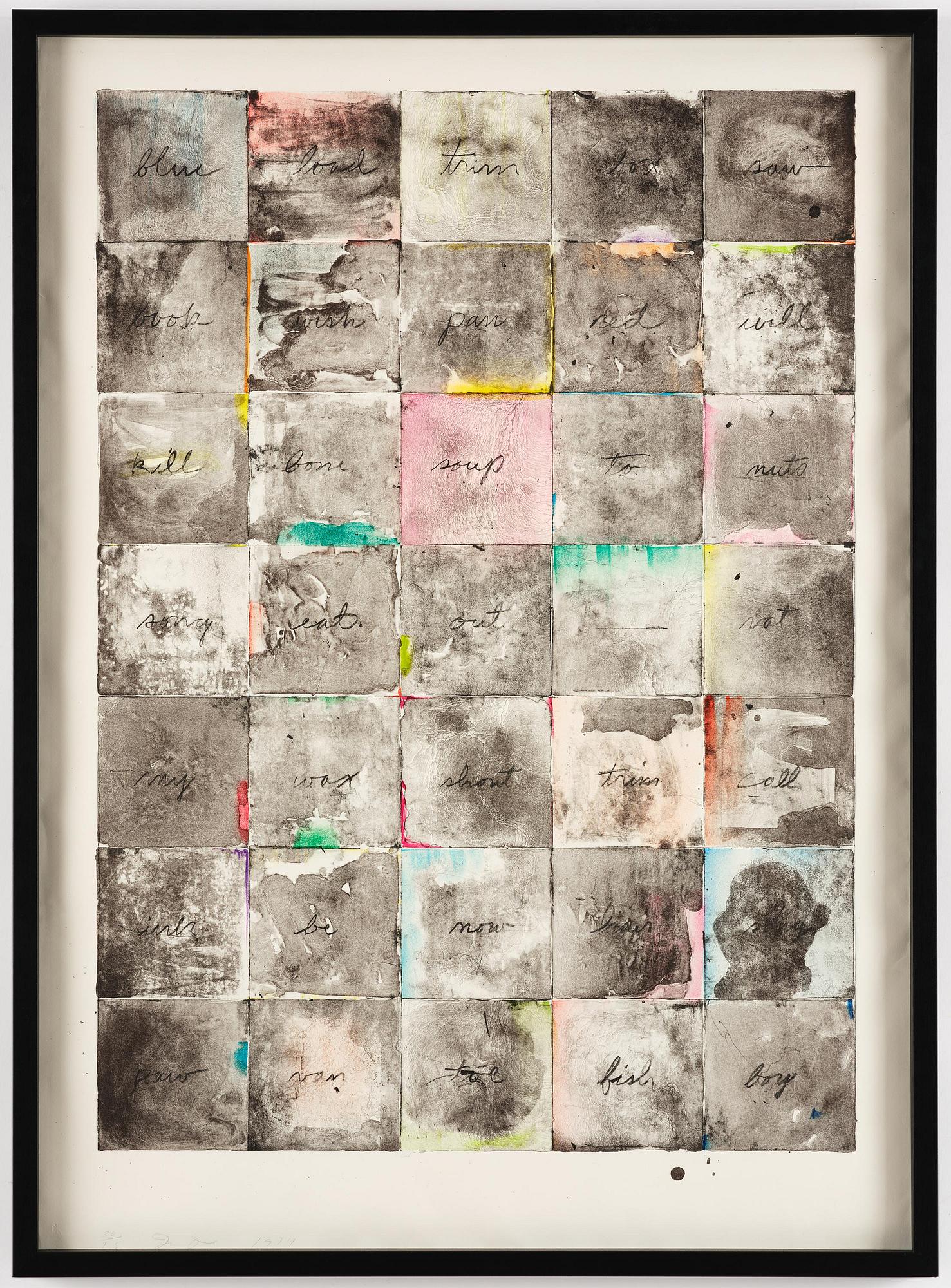 Jim Dine, "Wall chart II" .