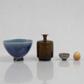 Berndt Friberg, a set of four stoneware vessels, Gustavsbergs studio.