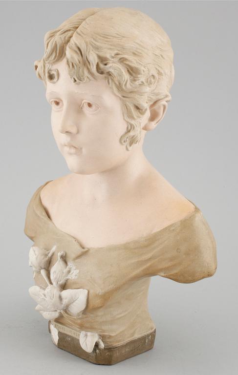 A bust by Schumacher Marmorguss, signed Markert and dated 1895.