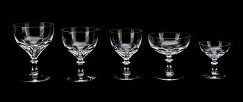 GLASSERVIS, 51 delar, kristall, 1900-tal.