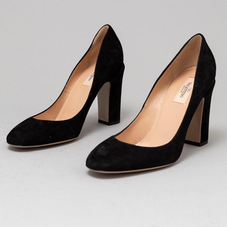 VALENTINO, a pair of suede height heel shoes, size 39.