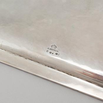 A serving tray in silver, By K Andersson in Stockholm, 1917. Weight 466 g.