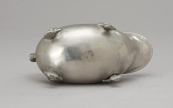 A pewter sauce-boat by Adolph Helledaij, Jönköping 1791.