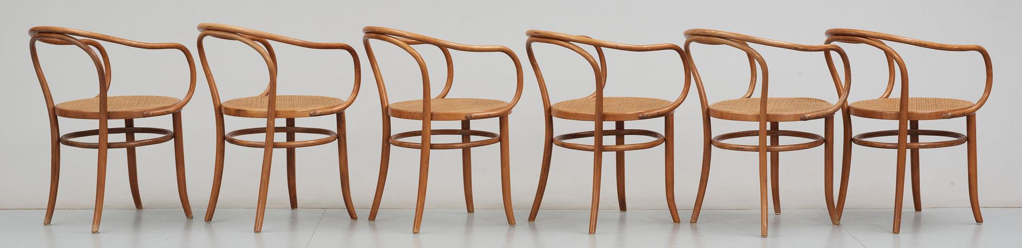 STOLAR, 6 st, Thonet-stil, 1900-talets mitt - andra hälft, (Modell 209).