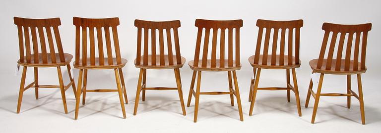 STOLAR, 6 st, Jan Hallberg, Tallåsen design, 1960-tal.