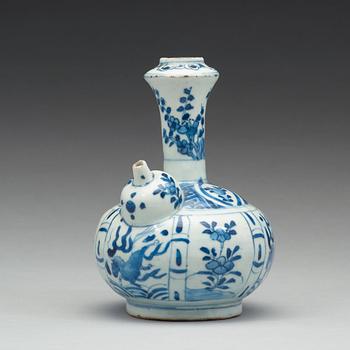 A blue and white kendi, Ming dynasty, Wanli (1572-1620).