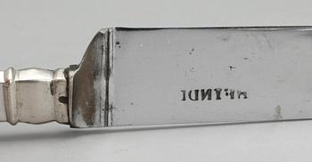 BESTICK, 12 st, delvis silver, otydliga stämplar, 1900-tal.