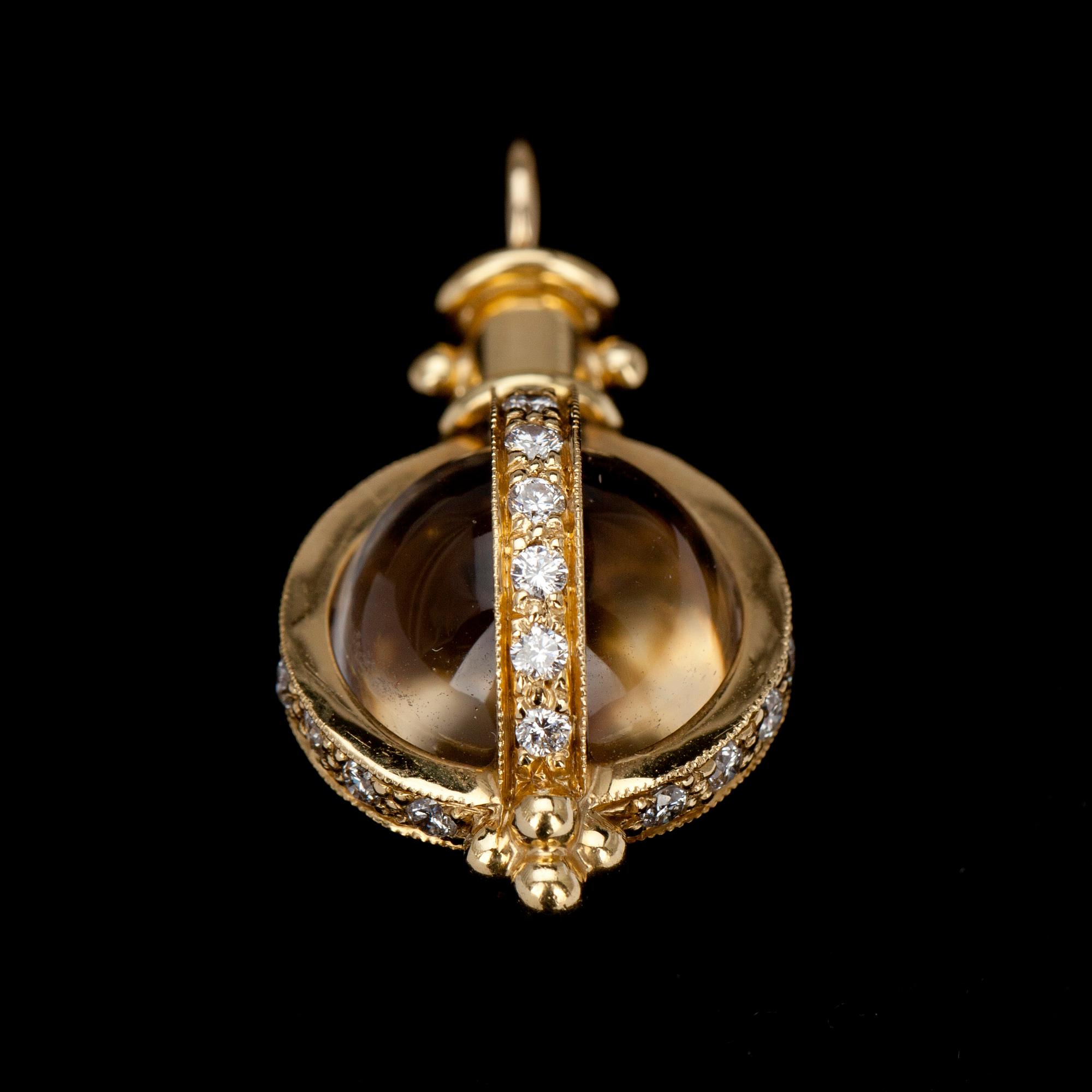 ÖRHÄNGEN, guld 18K, bergskristaller, diamanter tot. ca 0,65 ct. TEMPLE ST. CLAIR, USA. Vikt tot. 13,6 g.