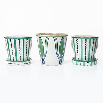 Wilhelm Kåge, ytterfoder, 6 st, flintgods, Gustavsberg, 1920-40-tal.