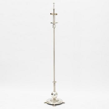 Elis Bergh, attributed to, a silver plate floor lamp, C.G. Halllberg 1920's/30's.