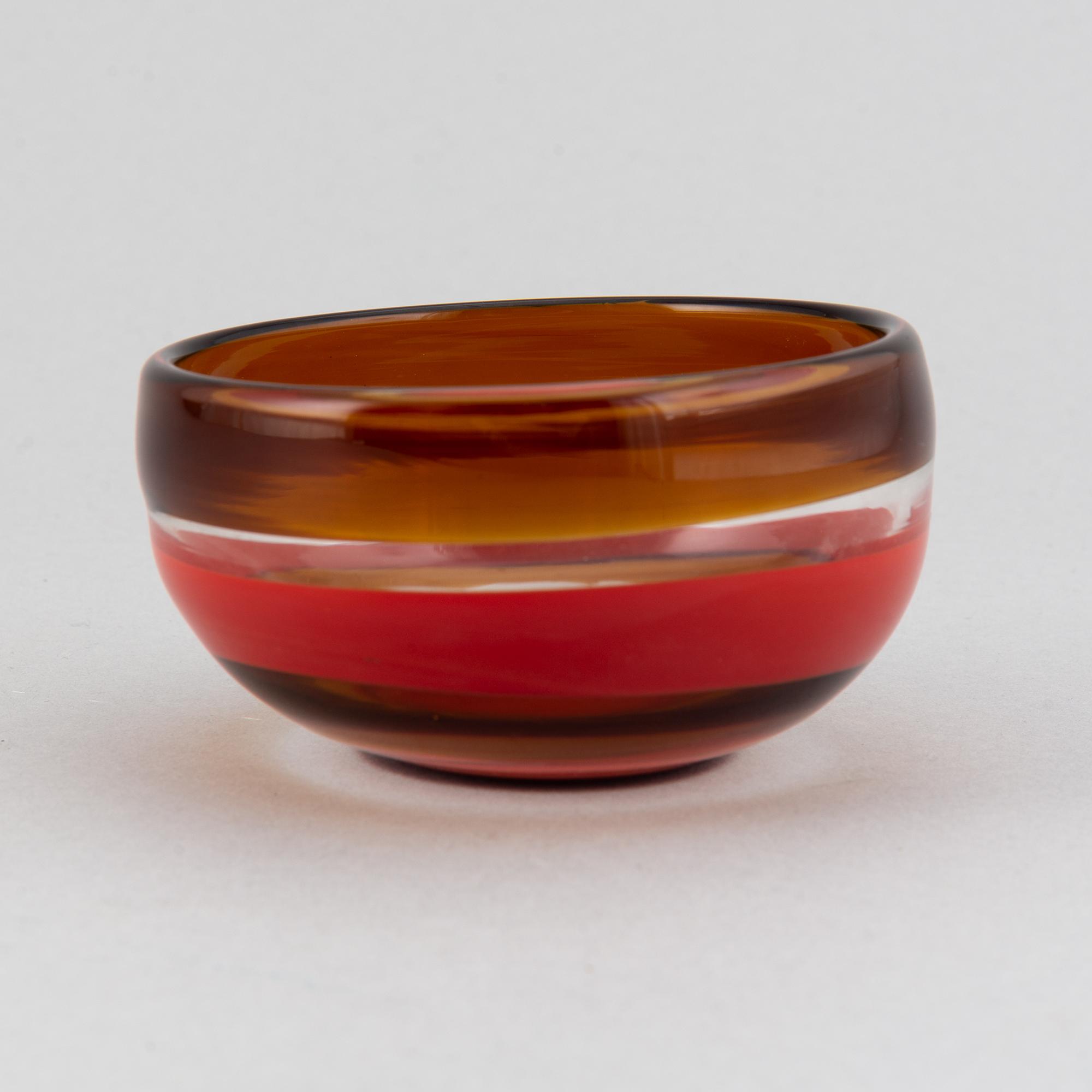 A glass bowl by Venini, Murano, Italy, numbered 115  9/10.